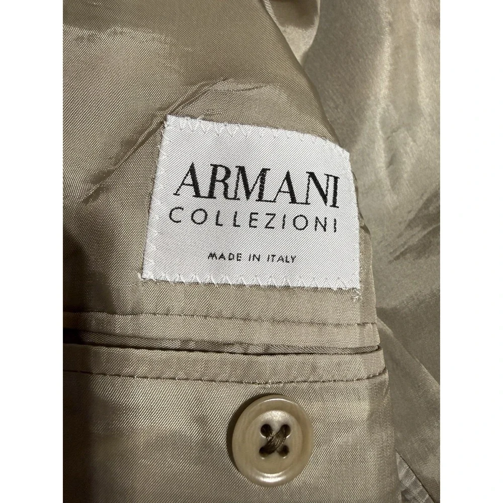 Armani Collezioni Gray Sport Coat Blazer 42R Italy Wool Silk 3 Button Mens